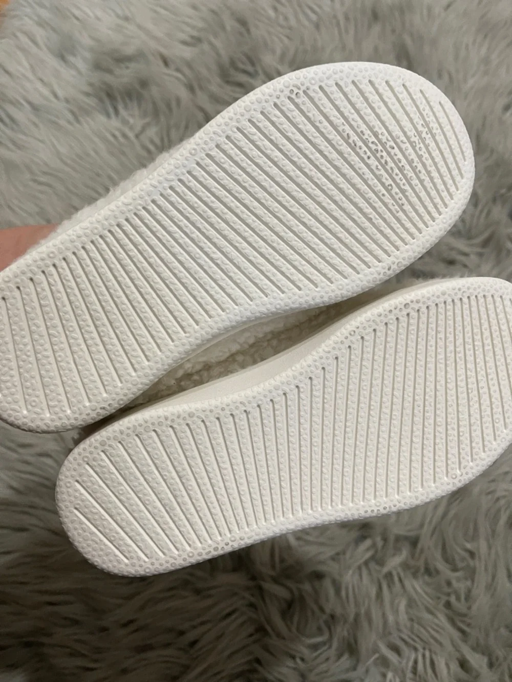 allbirds Kids White Fuzzy Slip-On Shoes